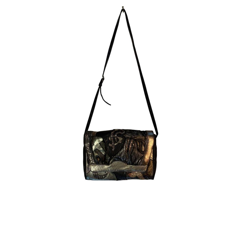 vintage NAS faux leather patchwork shoulder bag